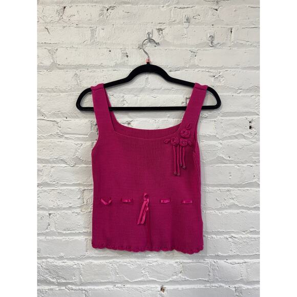 90s Kroshetta Pink Sweater Tank Size S - Picture 7 of 7